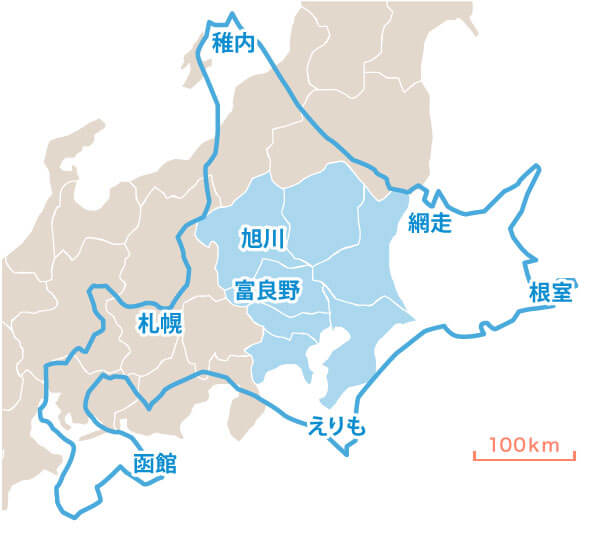 北海道と関東地方の比較