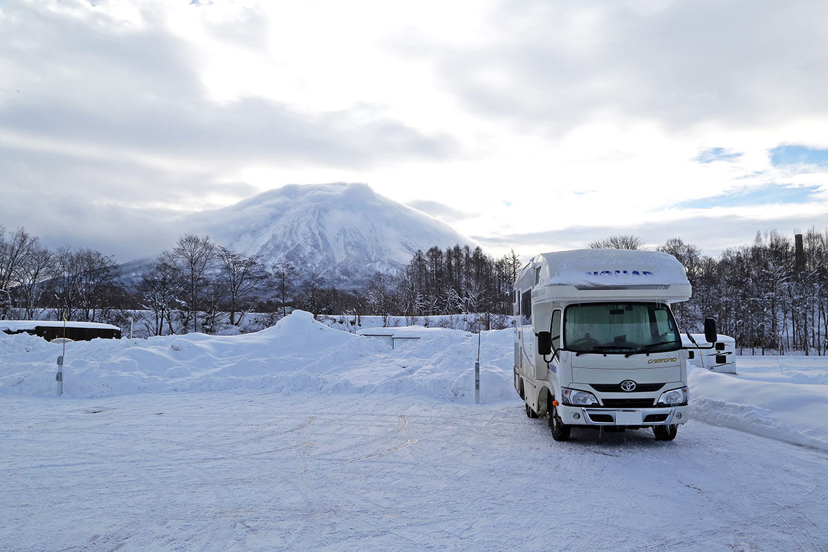 RVパーク倶知安（くっちゃん）とニセコの雪山